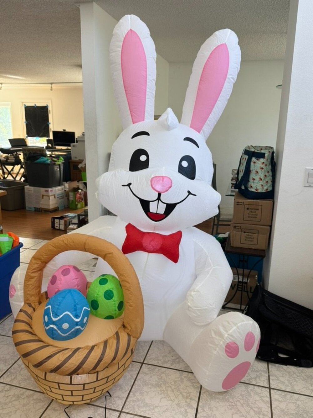 6.2ft GOOSH Inflatable Easter Bunny with Basket and Eggs